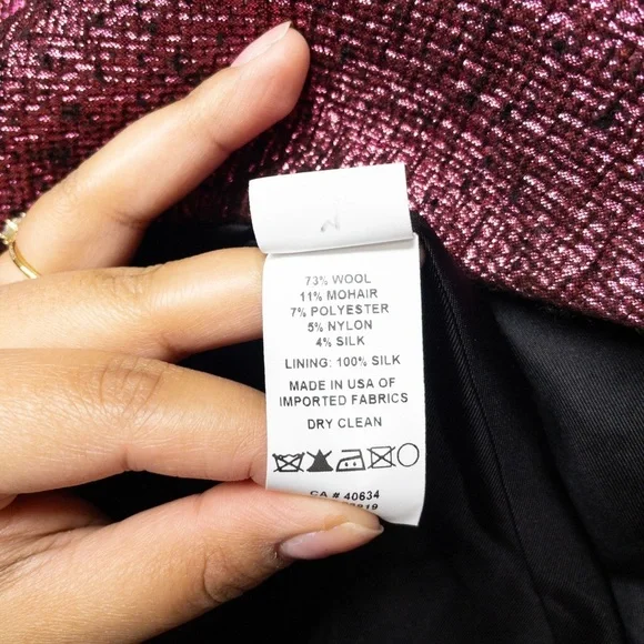 MARC JACOBS Metallic Pink Boucle Silk Wool Jacket - Picture 7 of 10